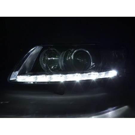 Phares Daylight Xenon avec feux de jour Audi A6 (4F) 04-08 chrome