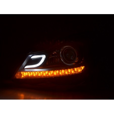 Phare Daylight LED DRL look Mercedes Classe C (204) 2011-2014 noir
