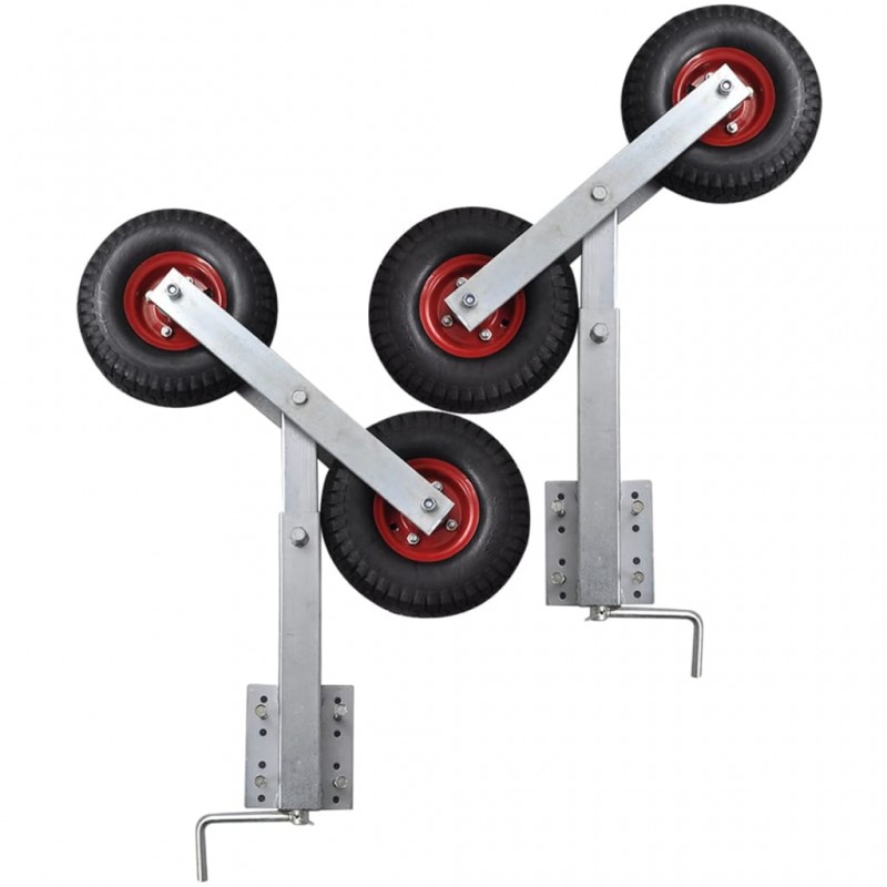 Support Double Roulette Inclinable Pour Remorque Bateau – 2 Pièces, Réglable 59-84 Cm, Charge 500 Kg