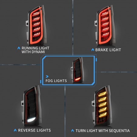 VLAND 3D LED Feux arrière Compatible pour V-Class Vito W447 MPV 2014-2020 feu arriere, avec clignotants séquentiels et éclairage