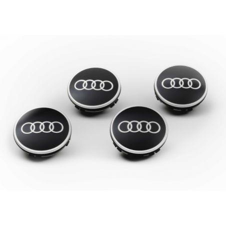 Lot de 4 Cache-moyeux dynamiques Audi Noir/argenté