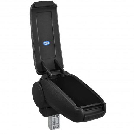 HTD081 Centre Armrest Dacia Sandero 2 with Storage Compartment Synthetic Leather Black with White Stitching [pro.tec]