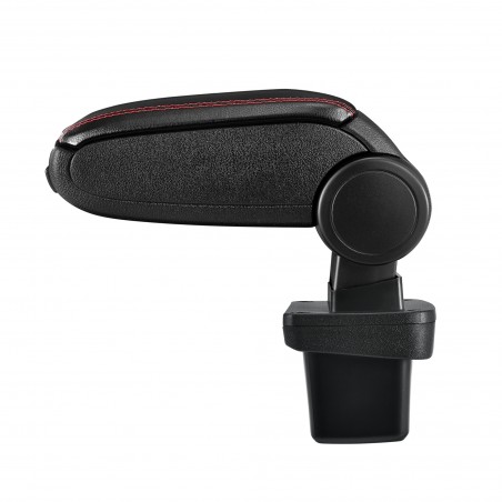 HTD070 + LC502 Center Armrest VW Golf 7 with Storage Compartment Imitation Leather Black with Red Stitching [pro.tec]