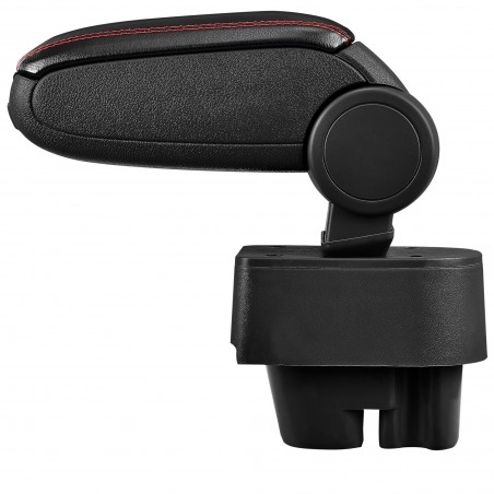 HTD001 + LC502 Centre Armrest Peugeot 207 SW CC with Storage compartment Imitation Leather Black with Red Stitching [pro.tec]