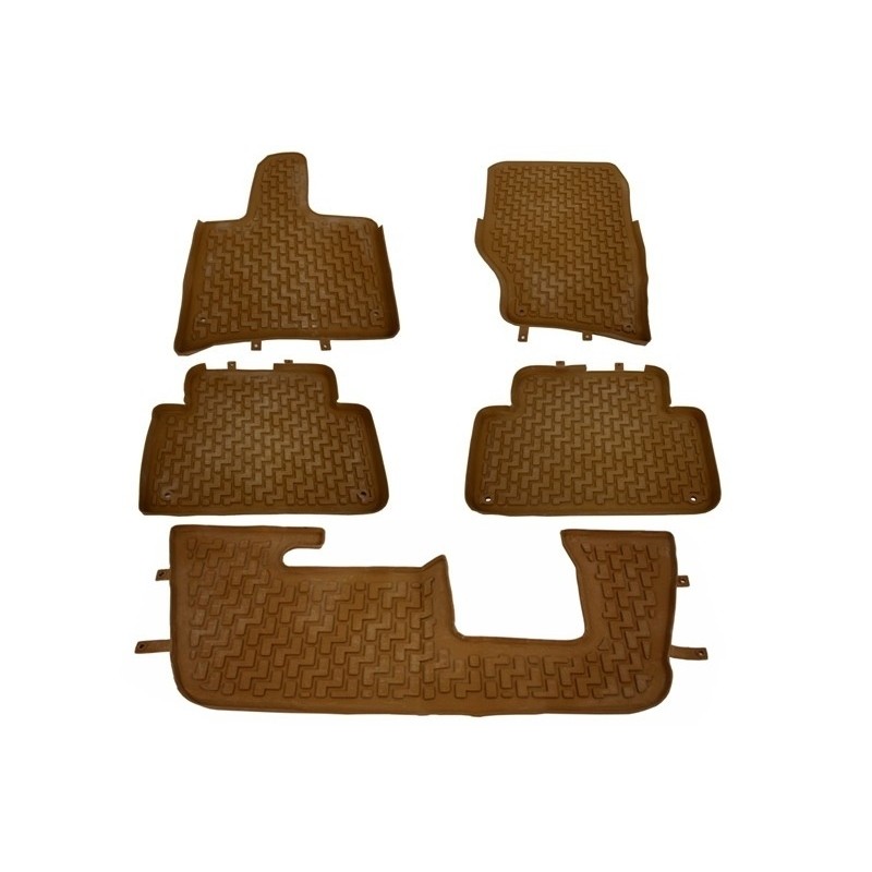 Floor Mats Rubber Mats suitable for Audi Q7 4L (20062015) 5/7 seats Sand Brown