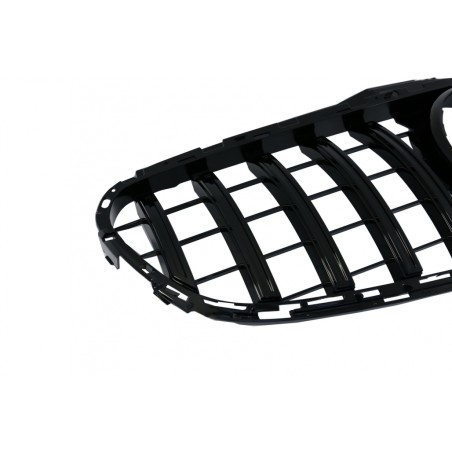 Central Grille suitable for Mercedes E-Class W212 S212 Facelift (2013-2016) GT-R Panamericana Design Full Piano Black