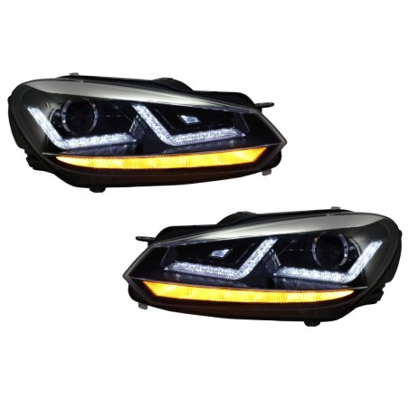 Osram Xenon Upgrade Headlights LEDriving suitable for VW Golf 6 VI (2008-2012) Chrome LED Dynamic Sequential Turning Lights