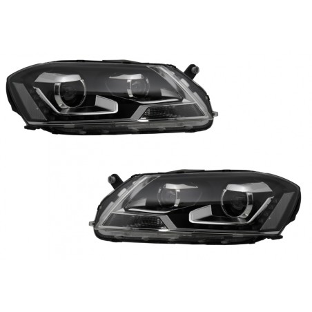 Headlights LED DRL suitable for VW Passat 3C B7 (11/2010-10/2014) Black