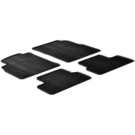 Set tapis de caoutchouc sur mesure pour Opel Astra J 2009-6/2015 (T profil 4-pièces + clips de montage)