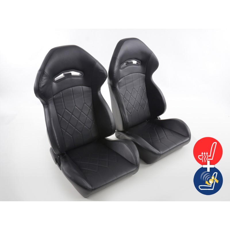 Lot De 2 Poches Universelles Siège Voiture En Cuir Synthétique - Rangement Avec Trou USB Noir