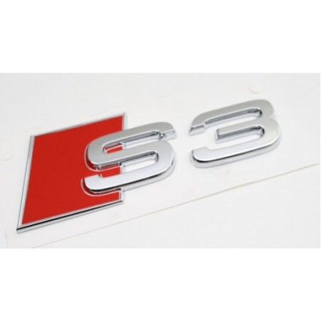 Emblème de badge de coffre arrière S3 chromé - Pièces d'origine Audi 8P08537352ZZ