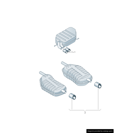 Embouts de tuyaux d'échappement chromés - Pièces d'origine Audi 8K0071761