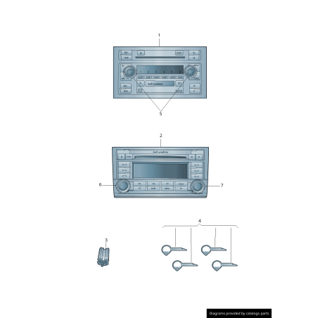 Kit d'outil de démontage de libération de radio - Pièces d'origine Audi 8E0051530