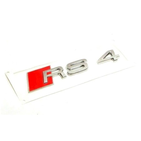 Emblème de badge RS4 chromé pour coffre arrière - Pièces d'origine Audi 8D98537402ZZ