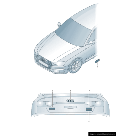 Emblème S-Line - Pièces d'origine Audi 8N0853601A