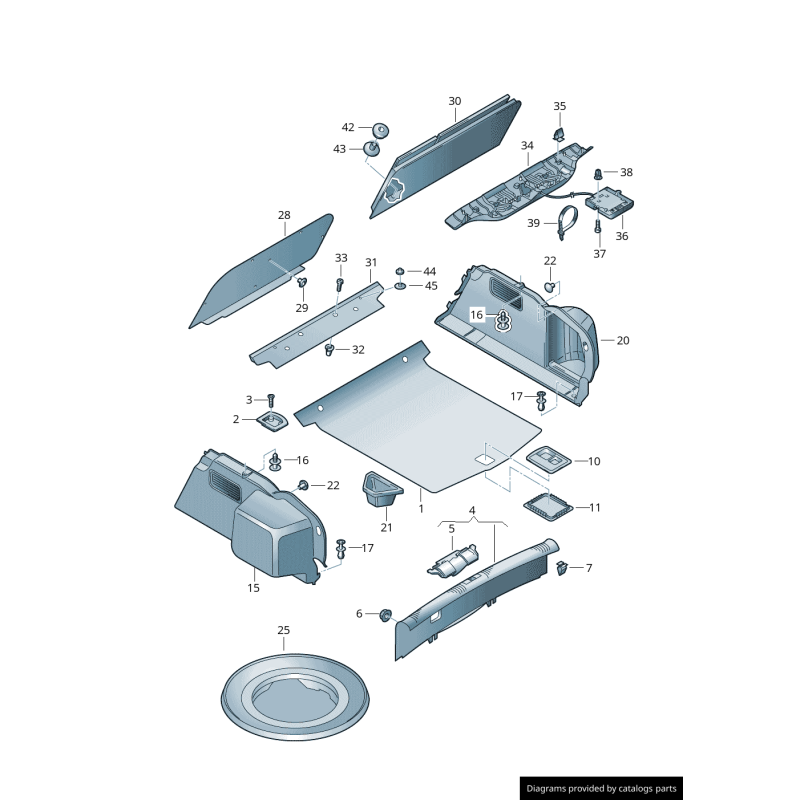 COFFRE ORIGINAL VW Tiguan 2 II Allspace 5NN Couverture De Coffre EUR