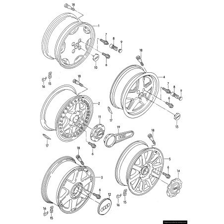 Cache de moyeu central de roue gris métallique - Pièces d'origine Audi 4B06011707ZJ