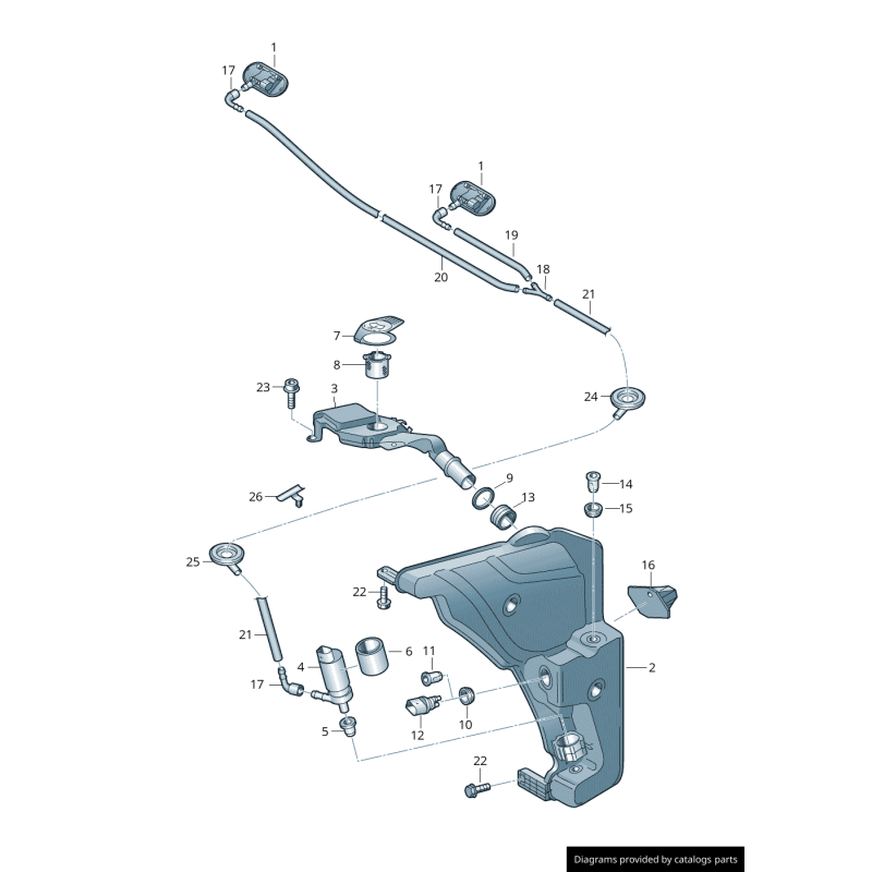Windshield Washer Heated Nozzles Pair Set Left Right Original parts Audi 4G8955988A/4G8955987A