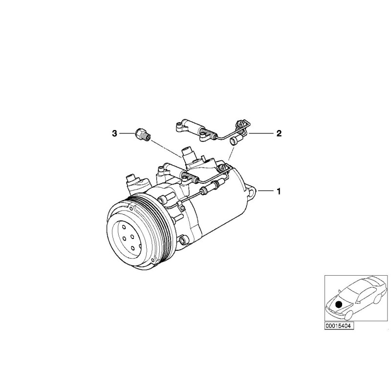 Compresseur de climatisation R134A E36 - Pièce d'origine BMW 64528385715