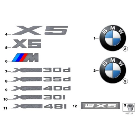 Emblème ///M - Pièce d'origine BMW 51147250849