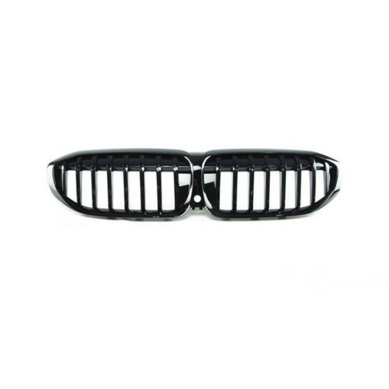 TOPTHAN Pour BMW X1 E84 SPORT 2009-2015 Grille De Calandre Avant à Double Nervure, Noire Brillante Grille De Calandre Avant à Double Nervure Gauche Droite